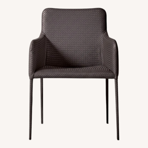 Used CB2 Duke Vegan Leather Dining Armchairs for sale on AptDeco
