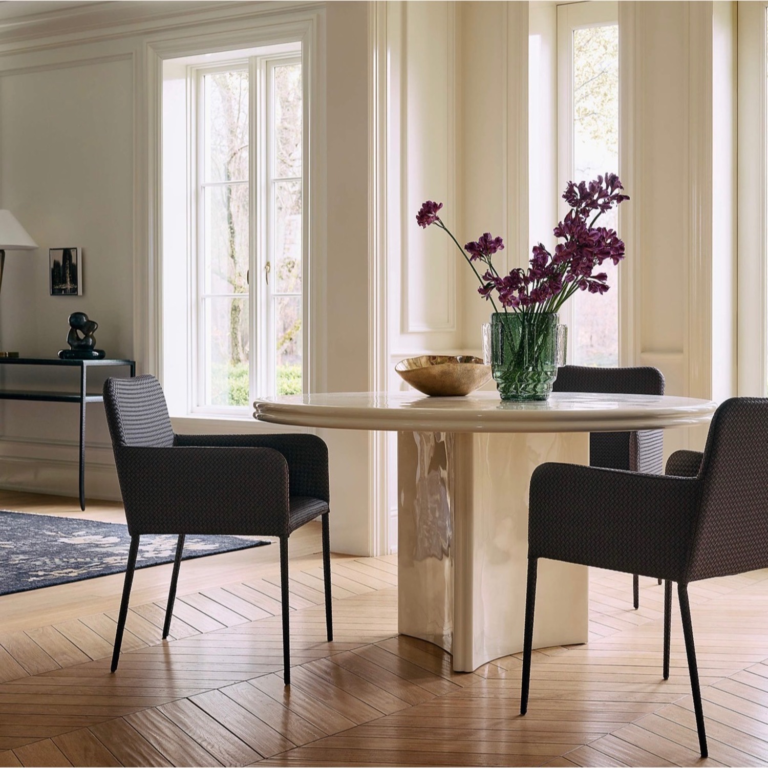 CB2 Duke Vegan Leather Dining Armchairs - image-8