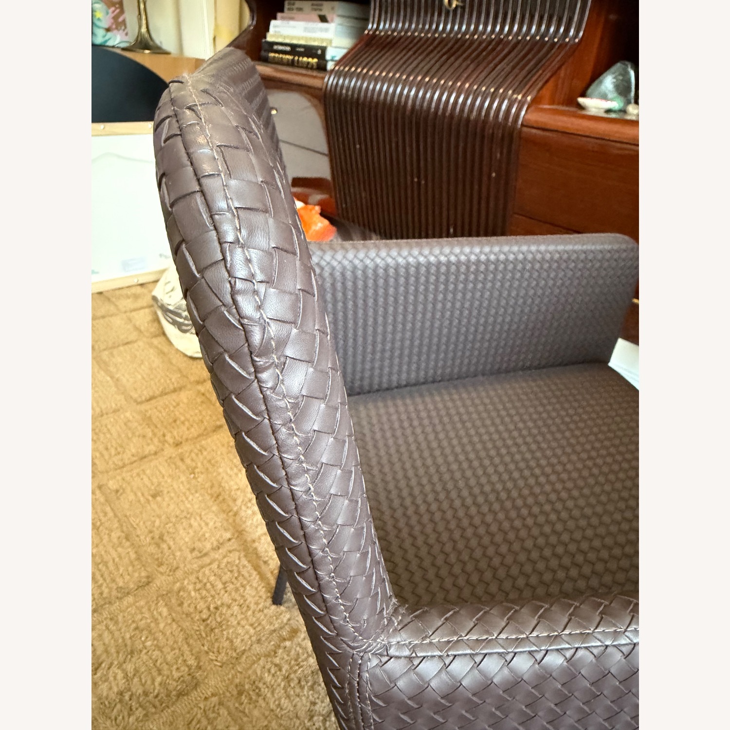 CB2 Duke Vegan Leather Dining Armchairs - image-4