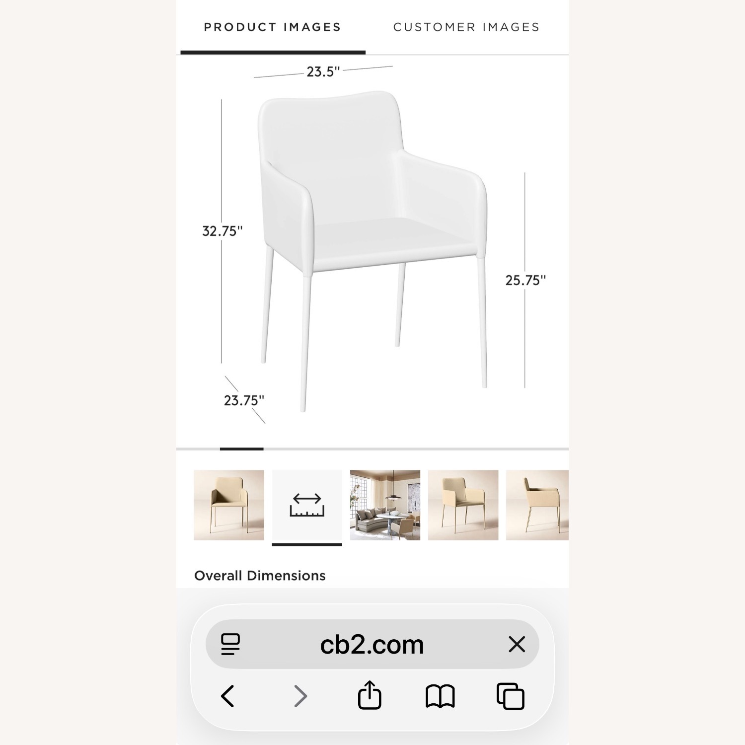 CB2 Duke Vegan Leather Dining Armchairs - image-5