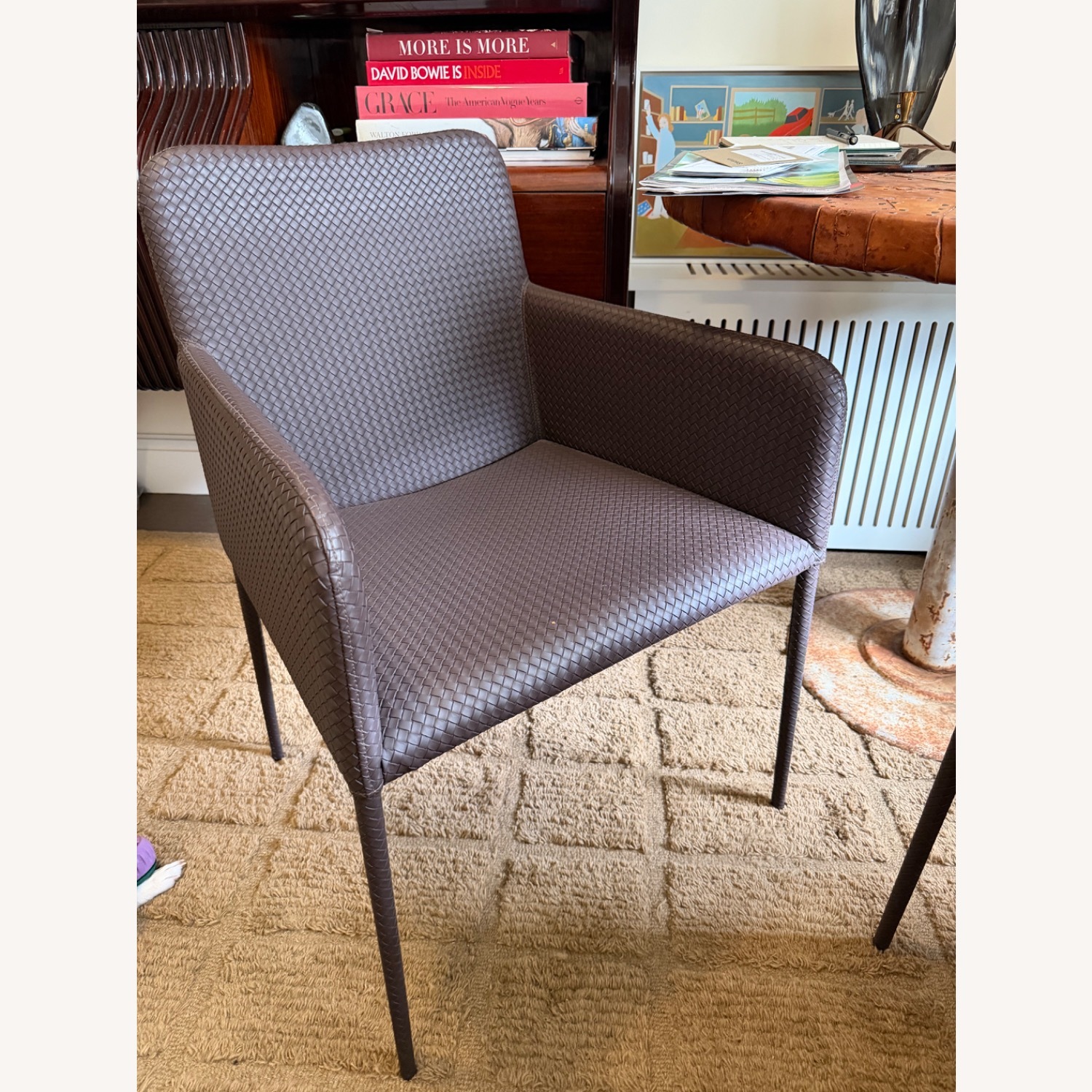 CB2 Duke Vegan Leather Dining Armchairs - image-2