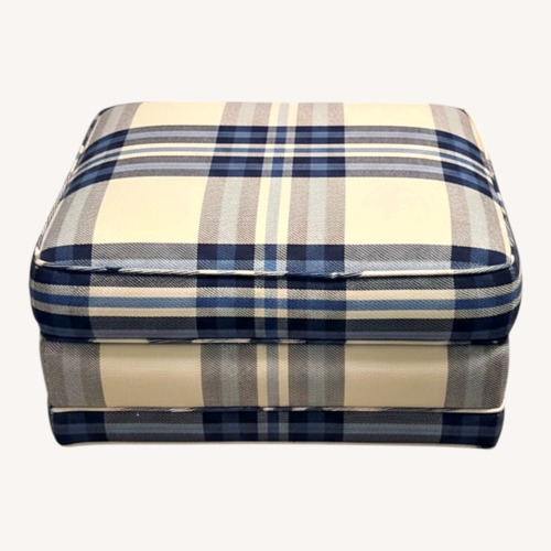Used Plaid Ottoman for sale on AptDeco