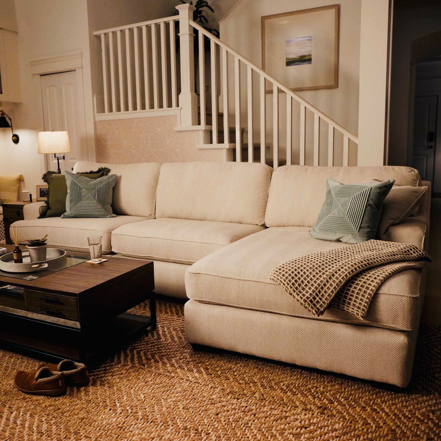La-Z-Boy Paxton Sectional + Ottoman, Natural - image-3