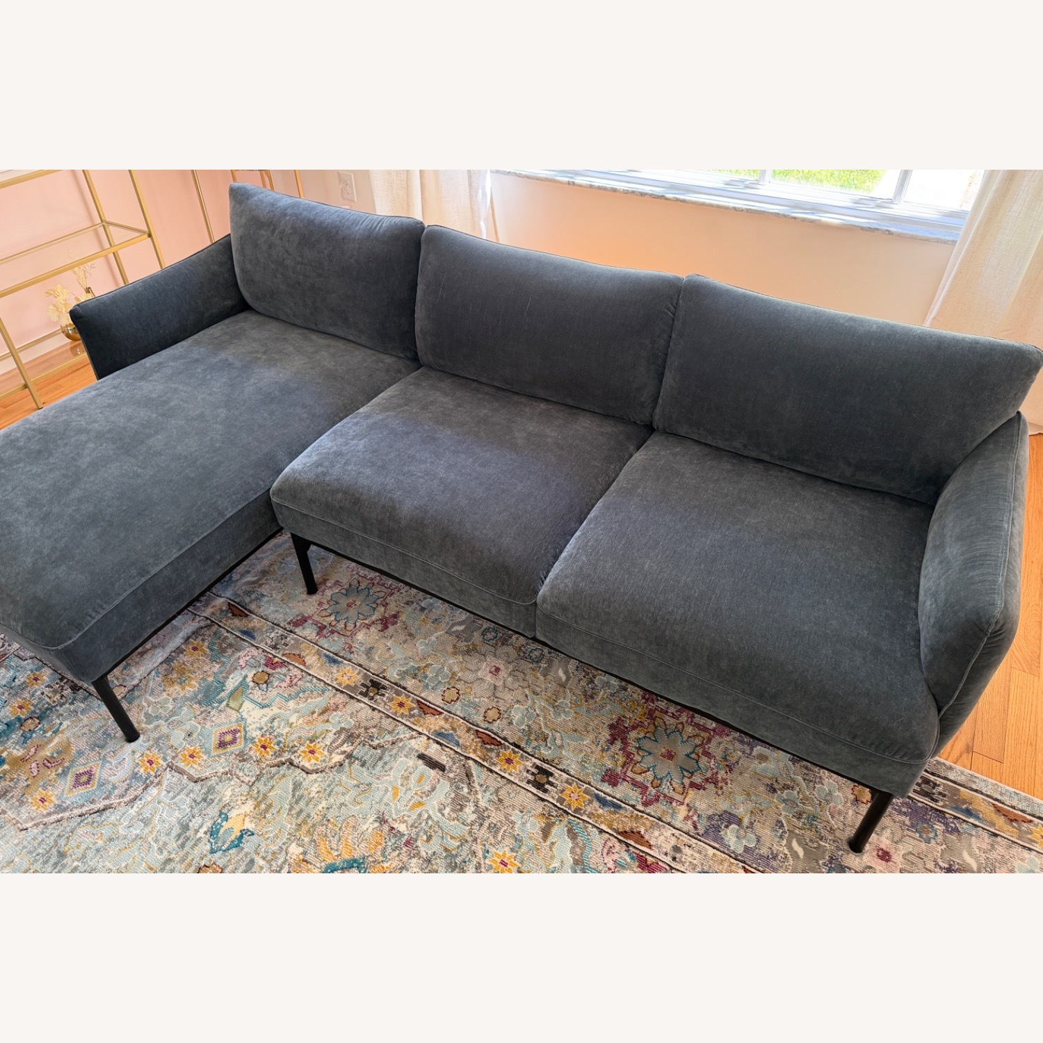 West Elm Penn Sectional Left Chaise Slate - image-2