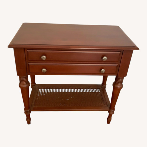 Used Ethan Allen Dark Brown Wood Side Table for sale on AptDeco
