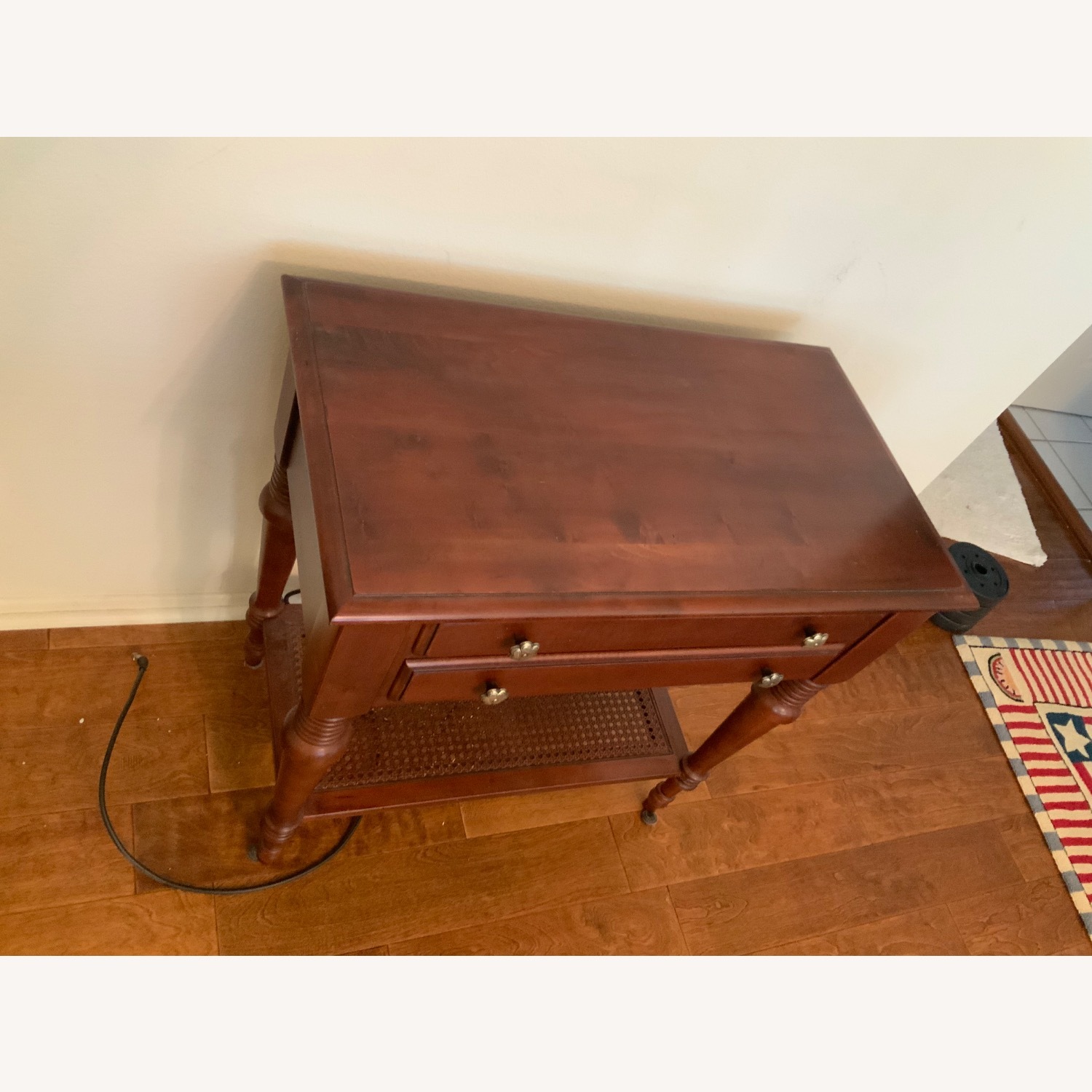 Ethan Allen Dark Brown Wood Side Table - image-1