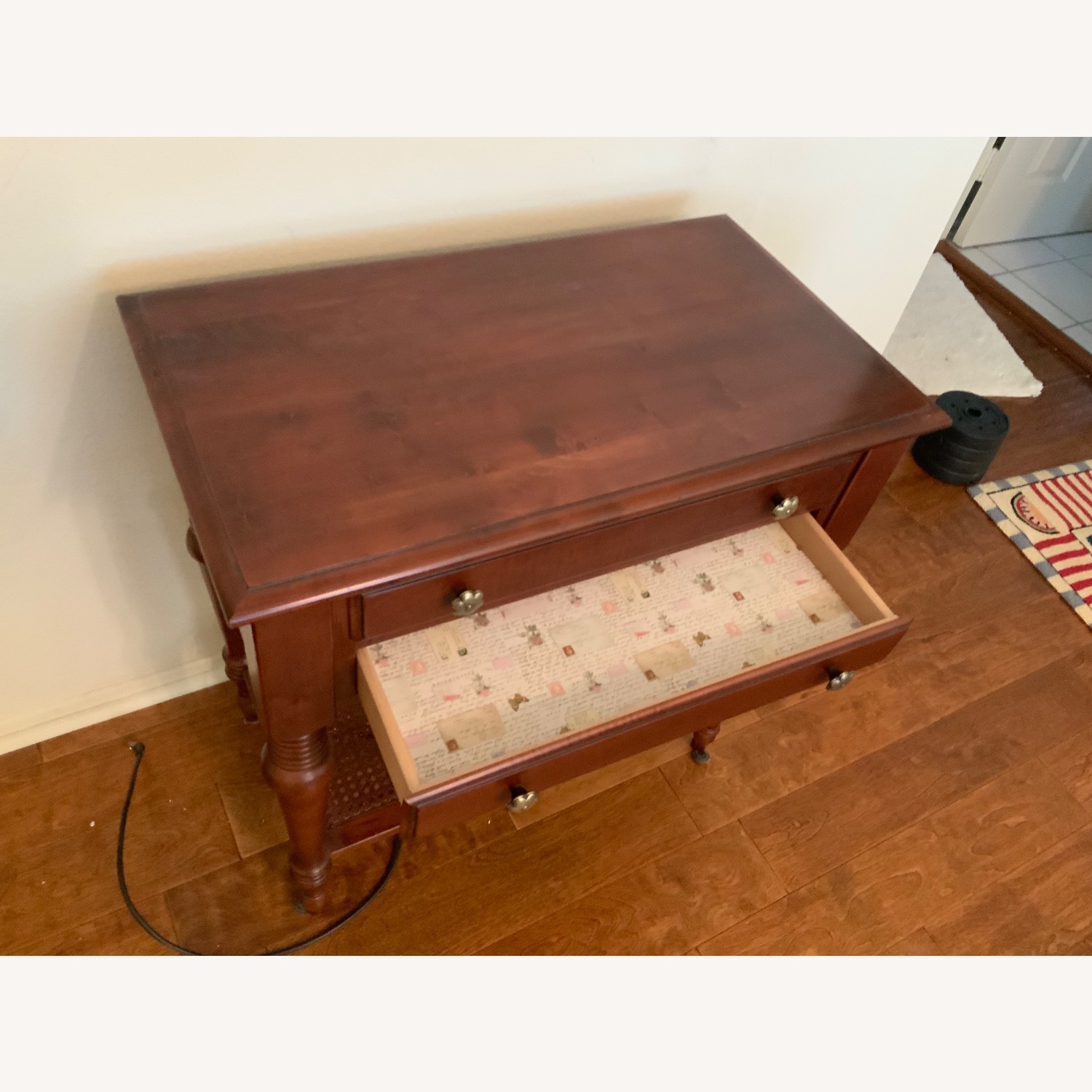 Ethan Allen Dark Brown Wood Side Table - image-2