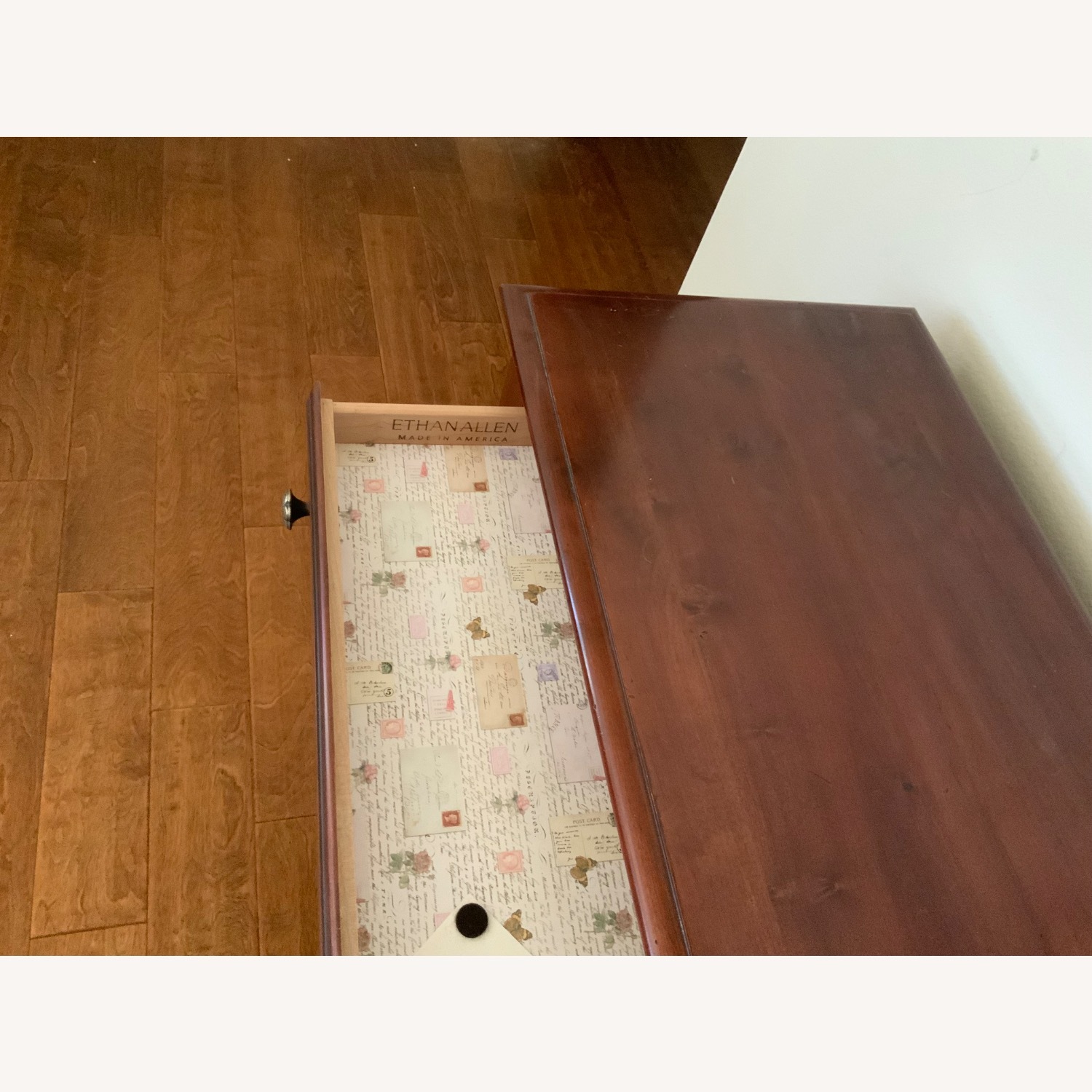 Ethan Allen Dark Brown Wood Side Table - image-5