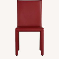 Crate & Barrel Folio Red Leather Dining Chairs