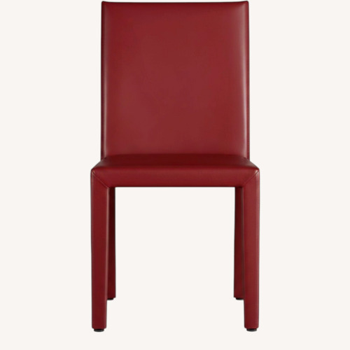 Used Crate & Barrel Folio Red Leather Dining Chairs for sale on AptDeco