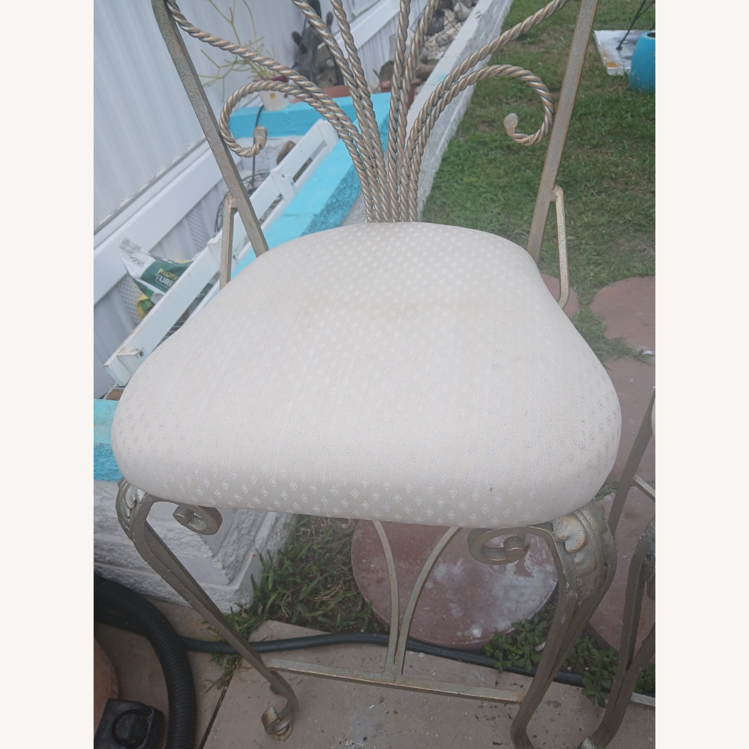 Vintage Peacock Style Iron Bar Stools - image-2