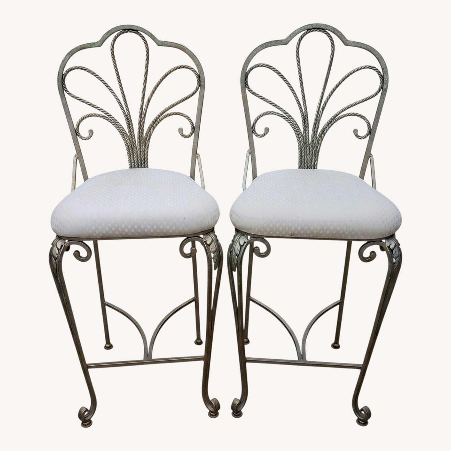 Vintage Peacock Style Iron Bar Stools - image-0