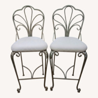 Vintage Peacock Style Iron Bar Stools
