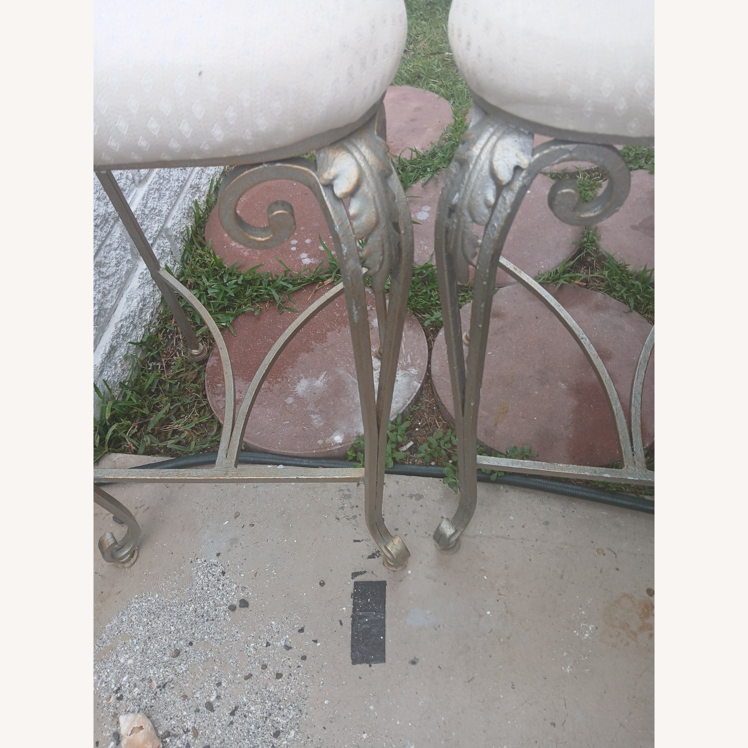 Vintage Peacock Style Iron Bar Stools - image-1