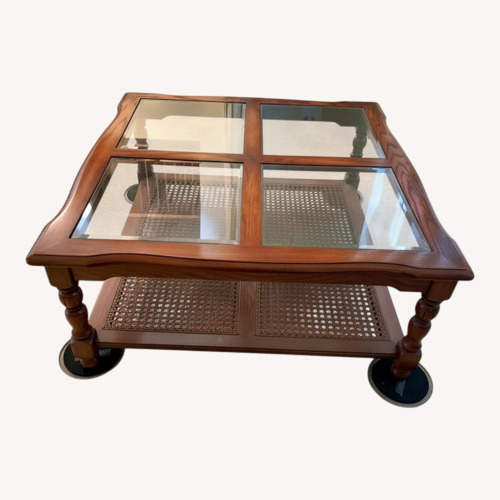 Used Dark Brown Wood Coffee Table for sale on AptDeco