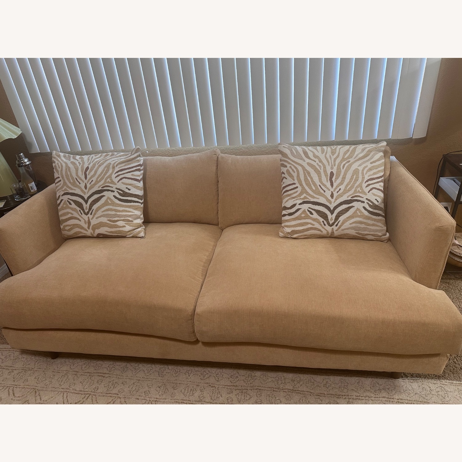 Living Spaces Natural Fabric 3+ Seater Sofa - image-1
