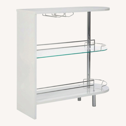 Used Coaster Fine Furniture Adolfo White Bar Cart for sale on AptDeco