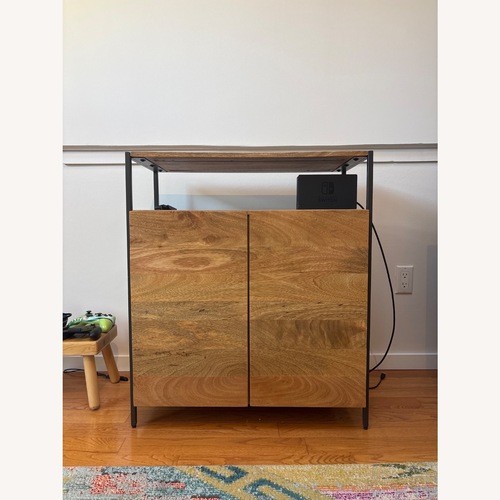 Used West Elm Natural Wood Media Storage for sale on AptDeco