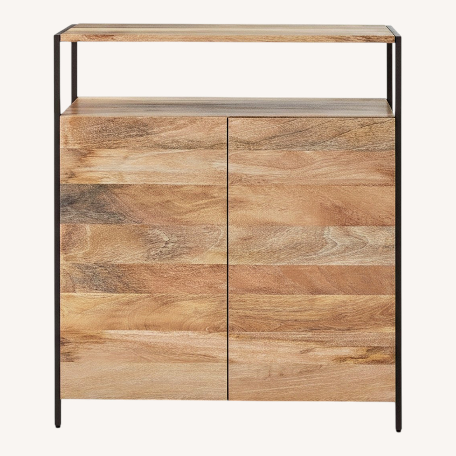 West Elm Natural Wood Media Storage - image-0