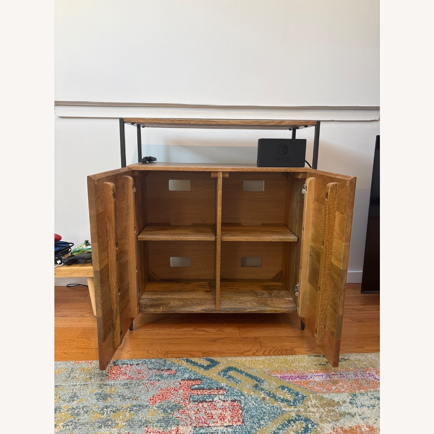West Elm Natural Wood Media Storage - image-2