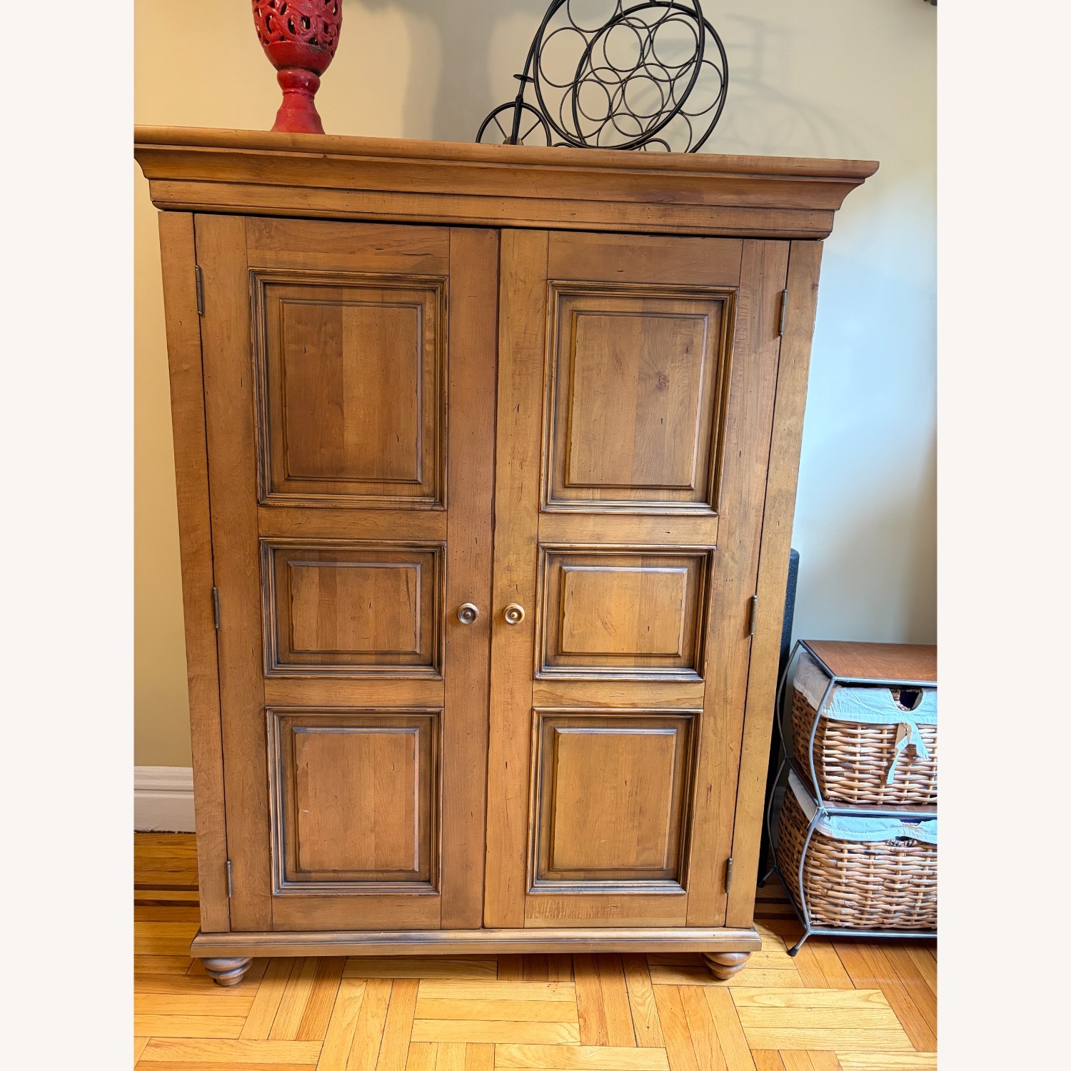 Ethan Allen Natural Wood Desk Armoire - image-1