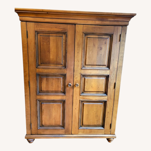 Used Ethan Allen Natural Wood Desk Armoire for sale on AptDeco