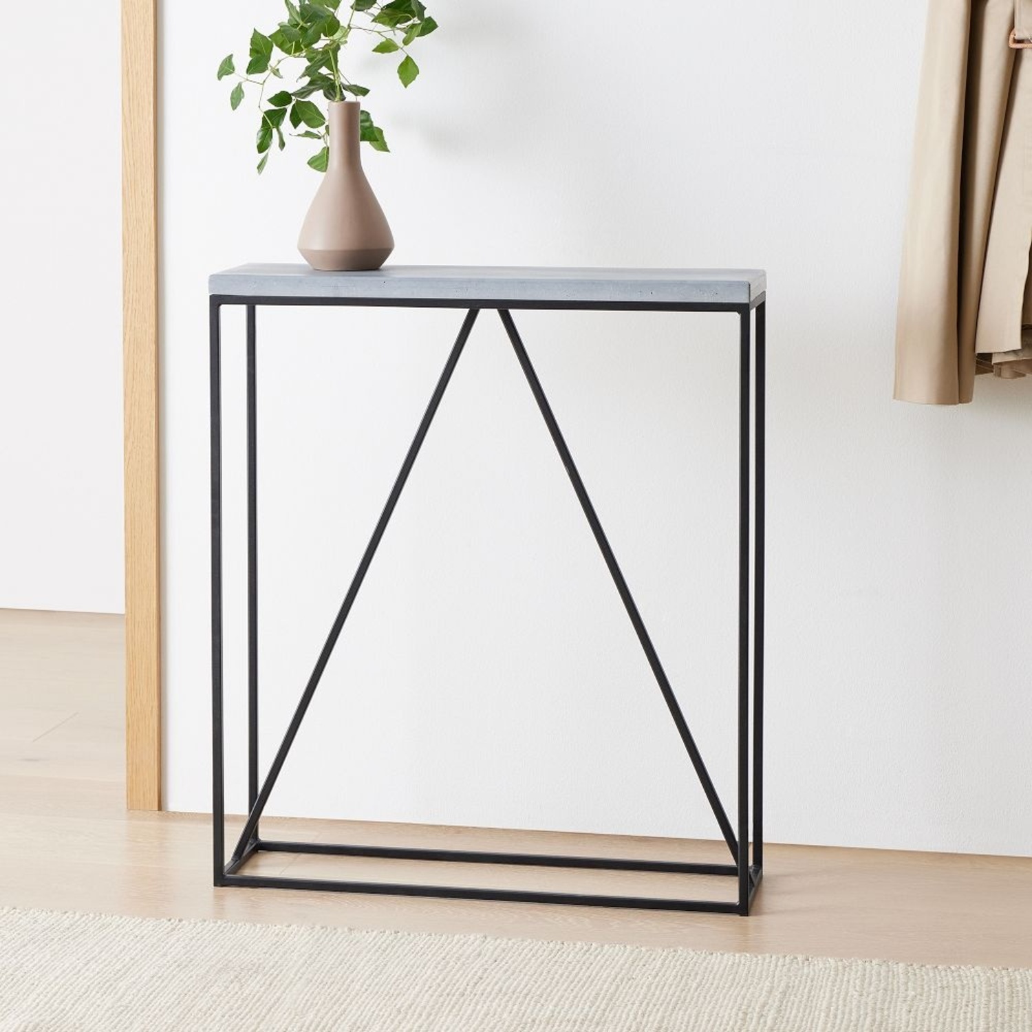 West Elm Light Gray Concrete Side Table - image-4