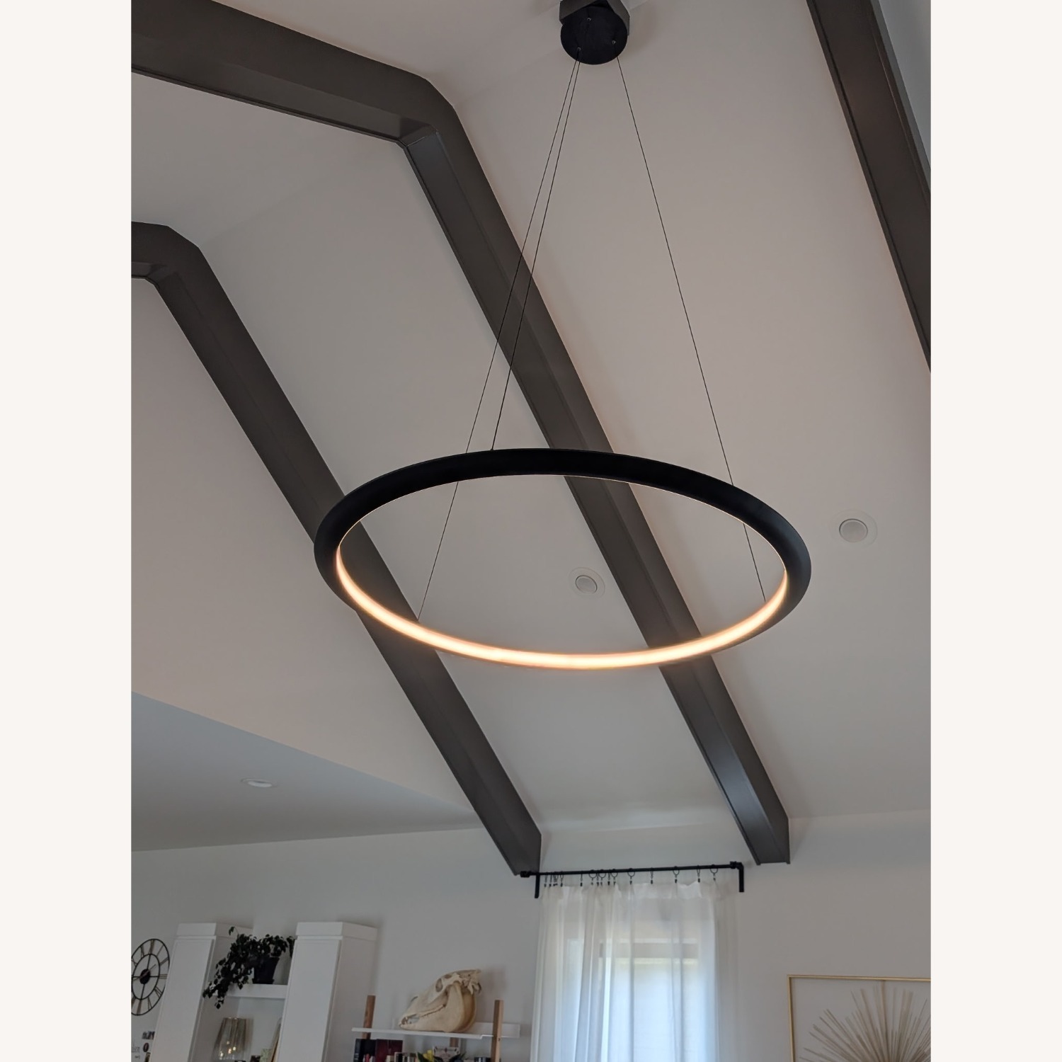 Black Ring Dimmable Chandelier - image-3