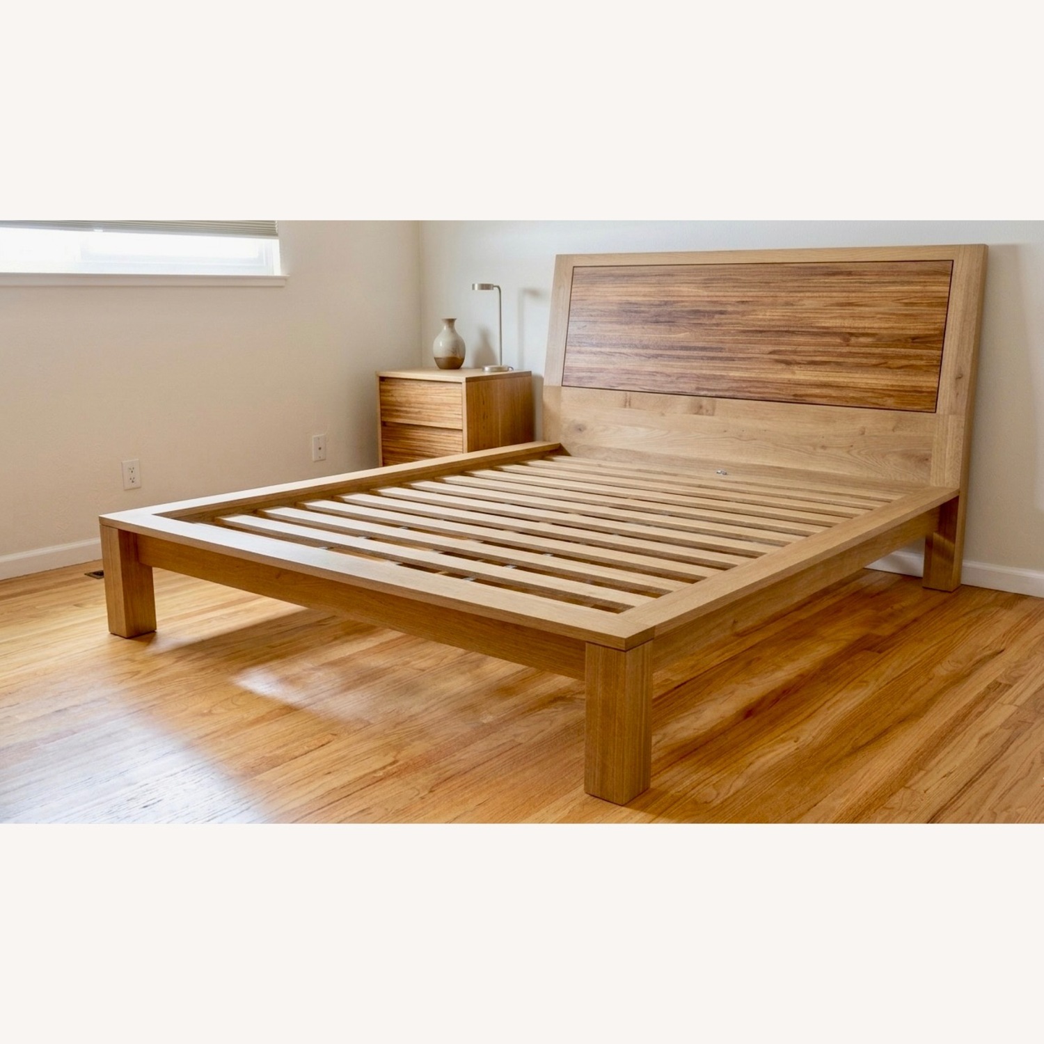 Crate & Barrel Sierra Natural Wood Queen Bed - image-1