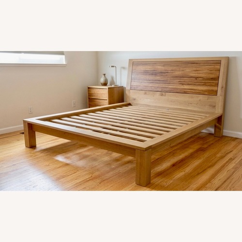 Used Crate & Barrel Sierra Natural Wood Queen Bed for sale on AptDeco