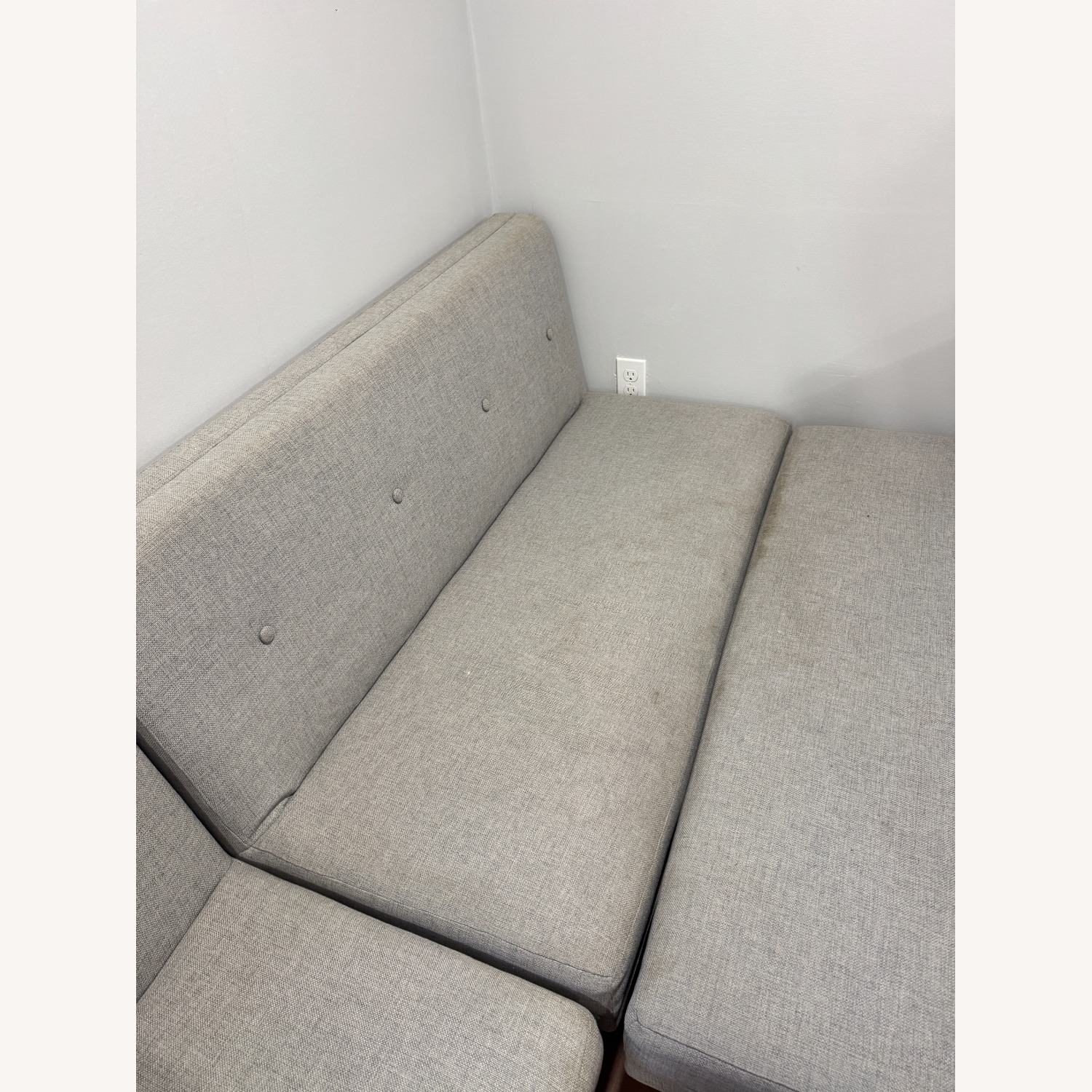 West Elm Light Gray Fabric Dining Chairs - image-3