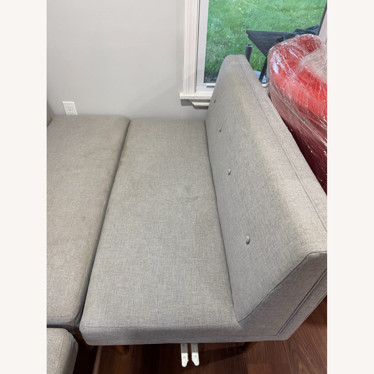 West Elm Light Gray Fabric Dining Chairs - image-2