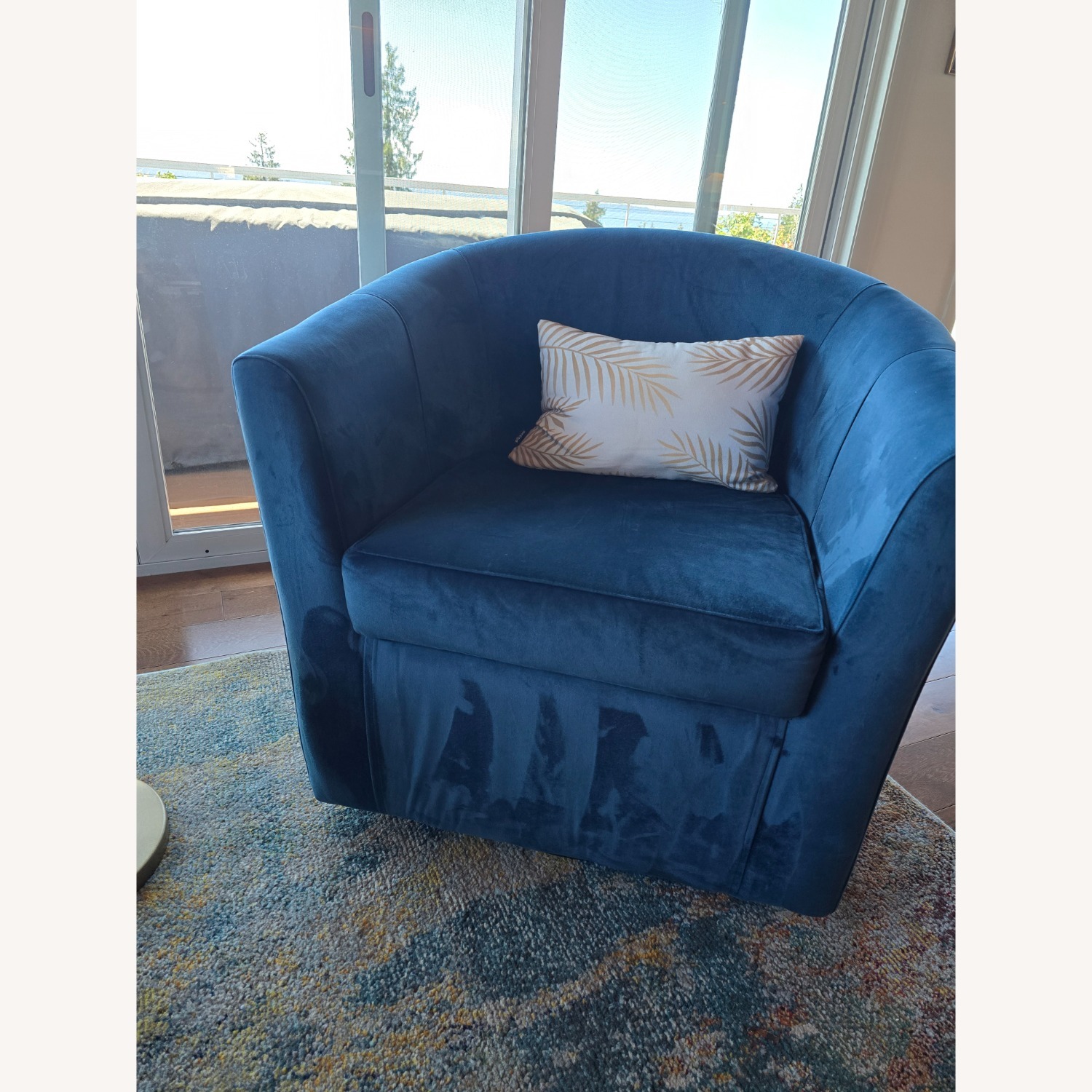 Macy's Blue Velvet Accent Chairs - image-1
