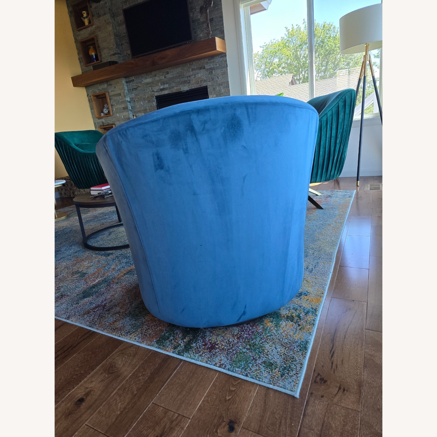 Macy's Blue Velvet Accent Chairs - image-2