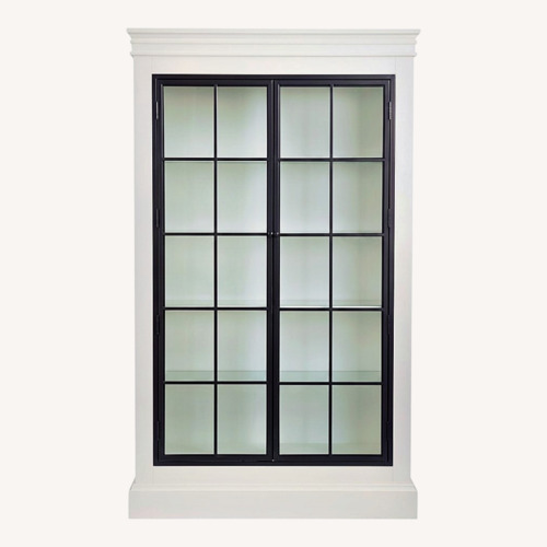 Used Ballard Designs Delano Glass Door Cabinet for sale on AptDeco