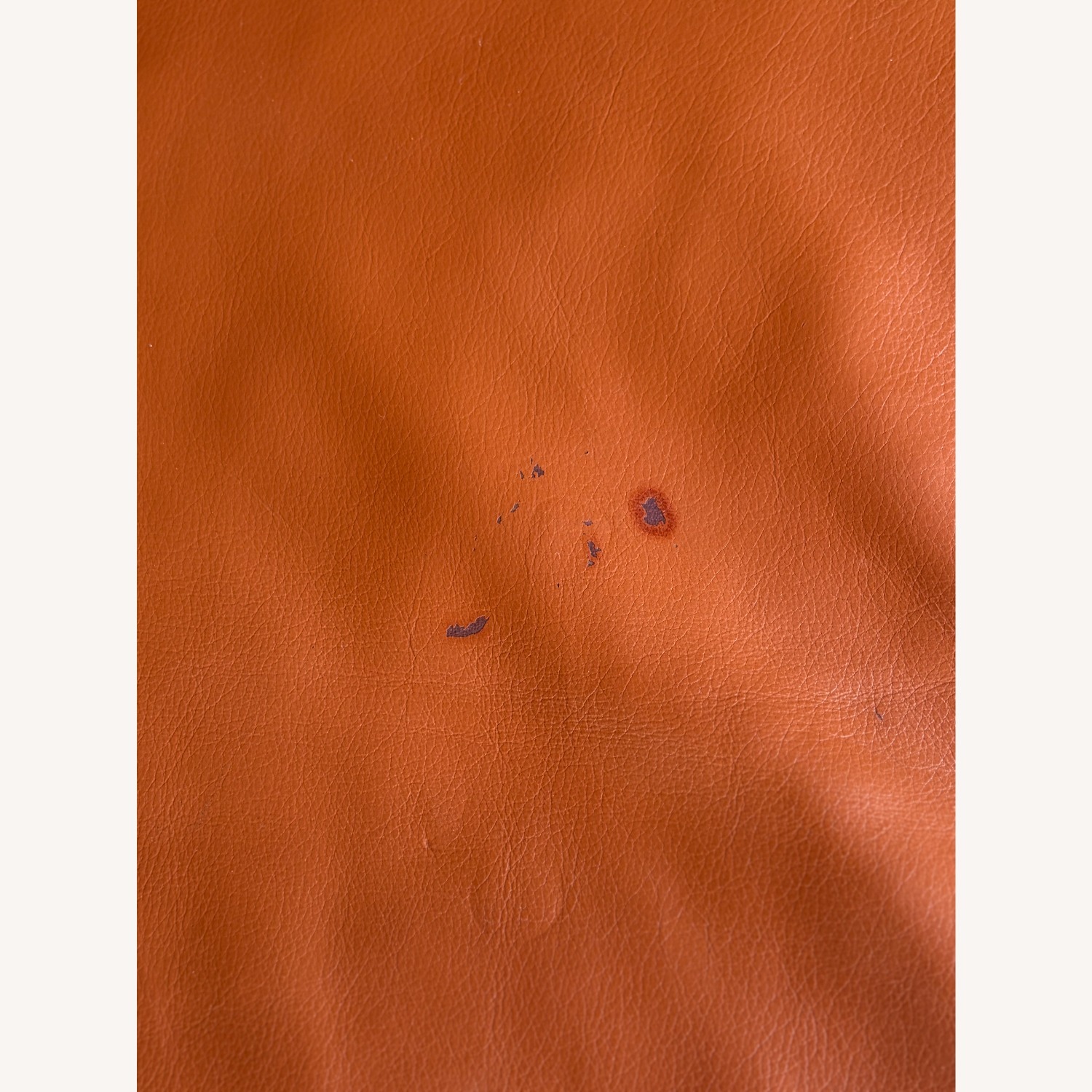 Vintage/Antique Orange Leather 3+ Seater Sofa - image-3