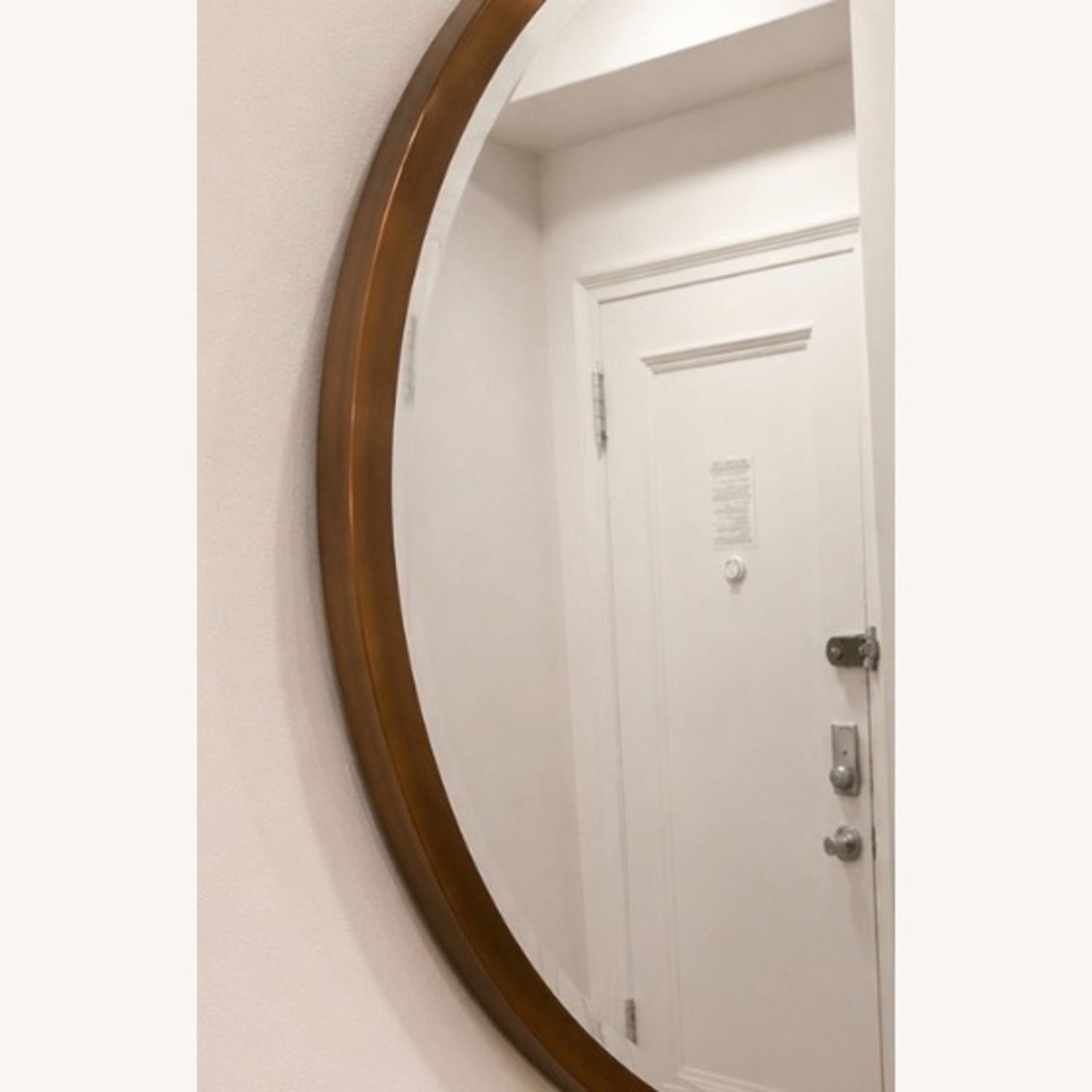 Pottery Barn Layne Brass Circle Mirror - image-3