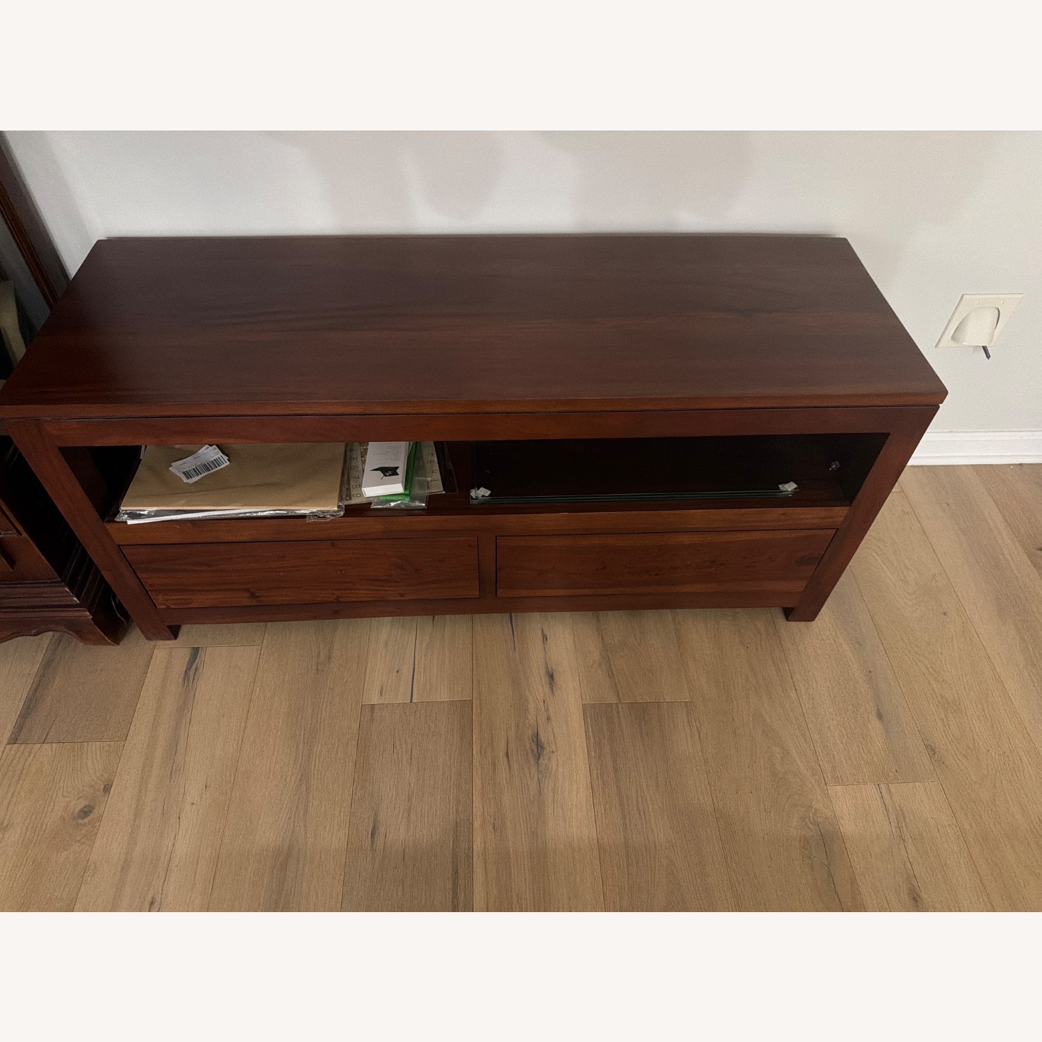 Dark Brown TV Stand Coffee Table - image-3