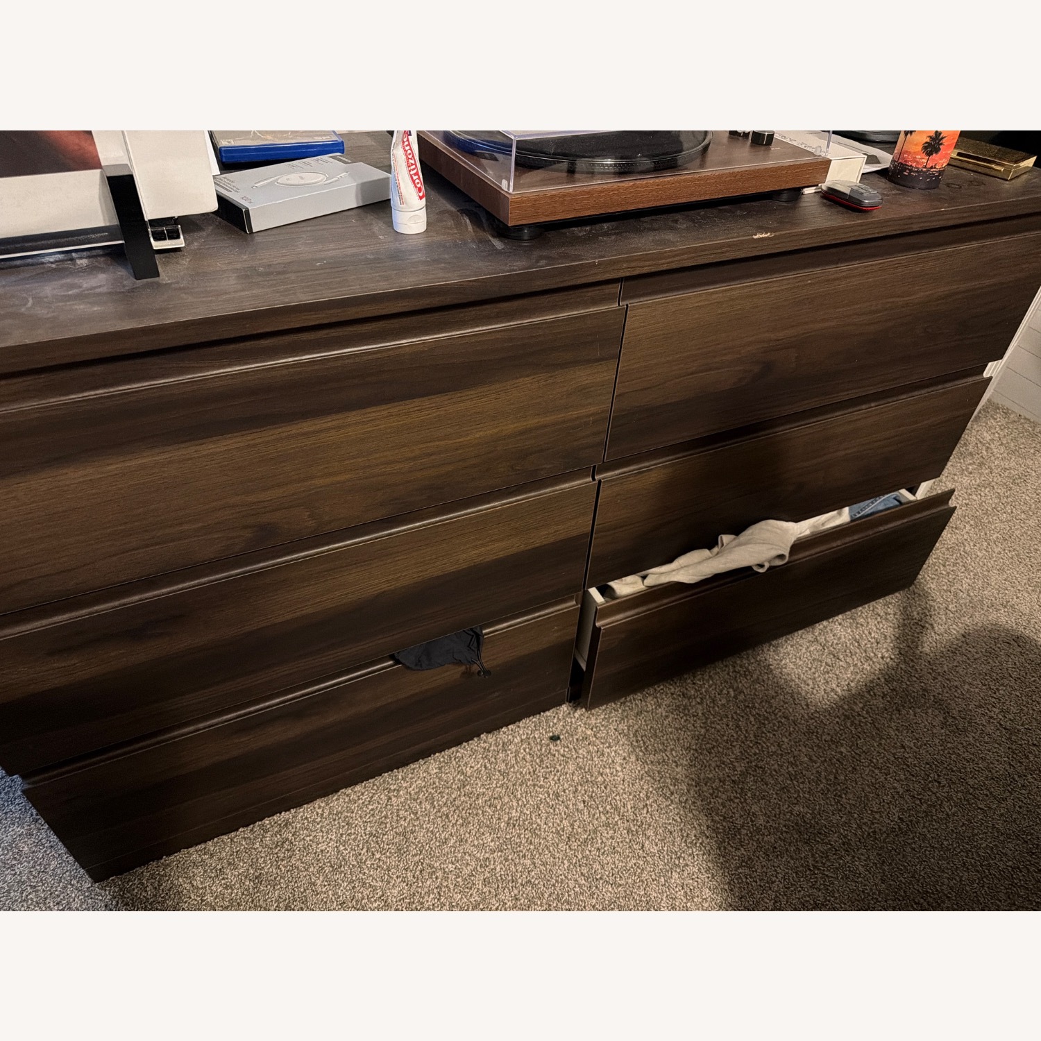 IKEA STORKLINTA Dark Brown Wood Dresser - image-1