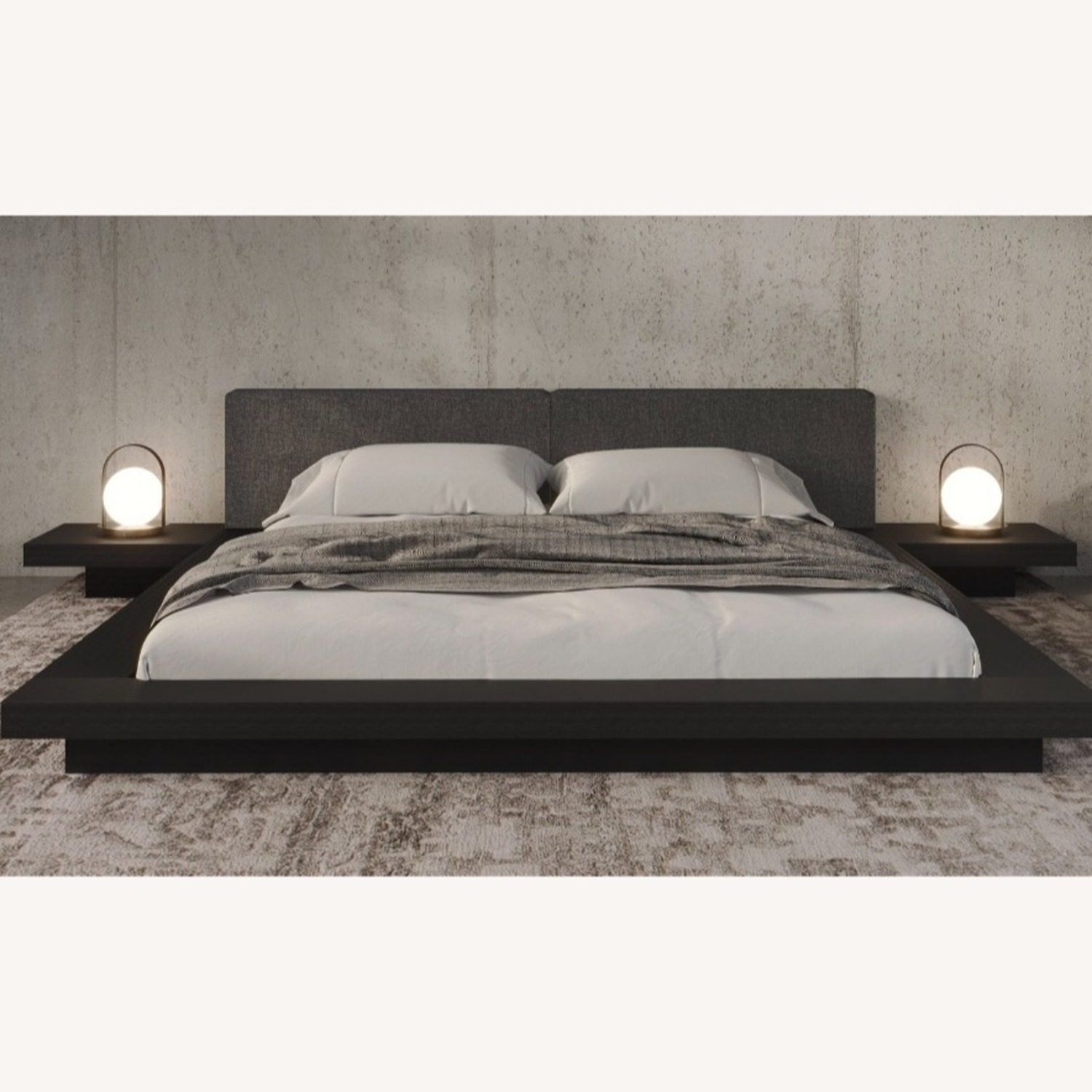 Dark Brown Wood King Bed Frame - image-2