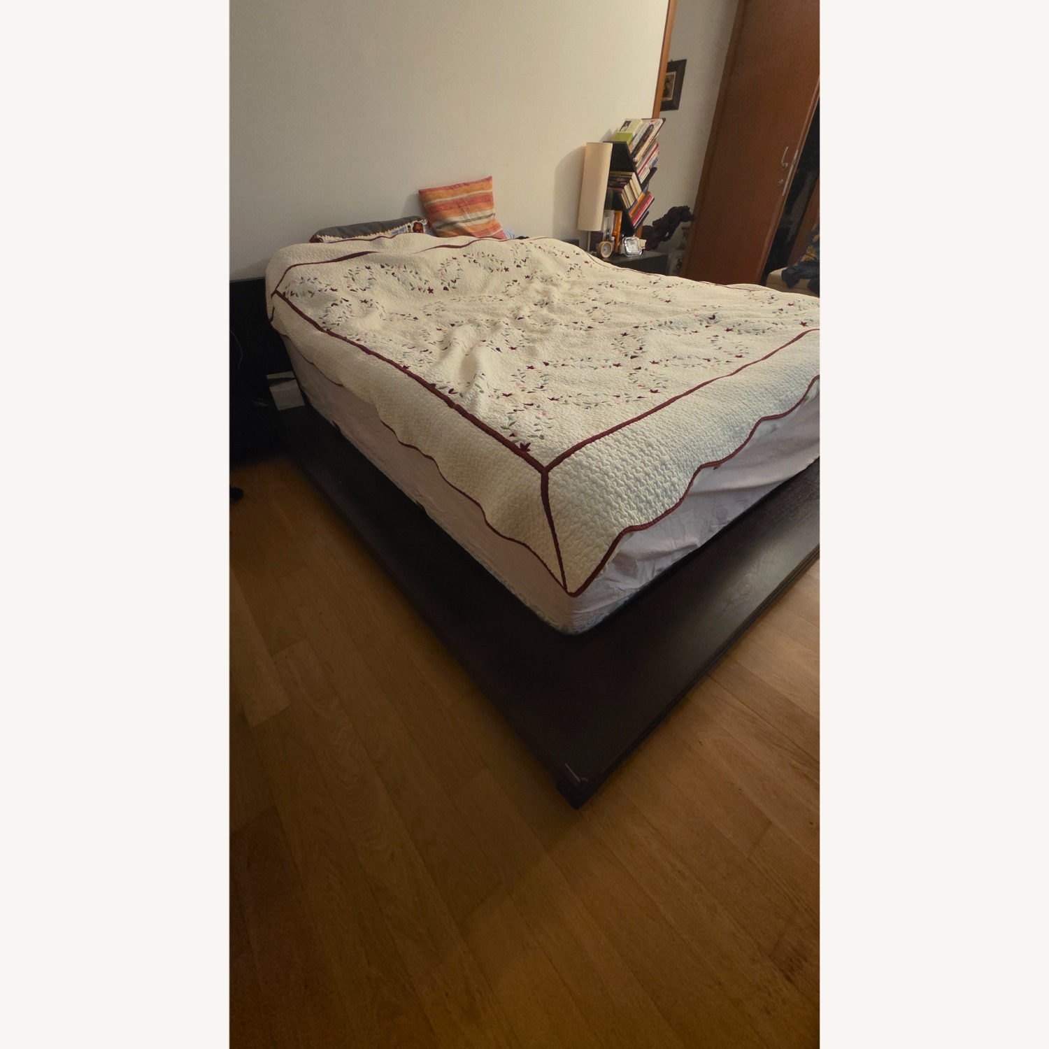 Dark Brown Wood King Bed Frame - image-8