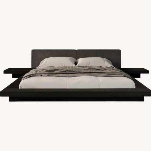 Used  Dark Brown Wood King Bed Frame for sale on AptDeco