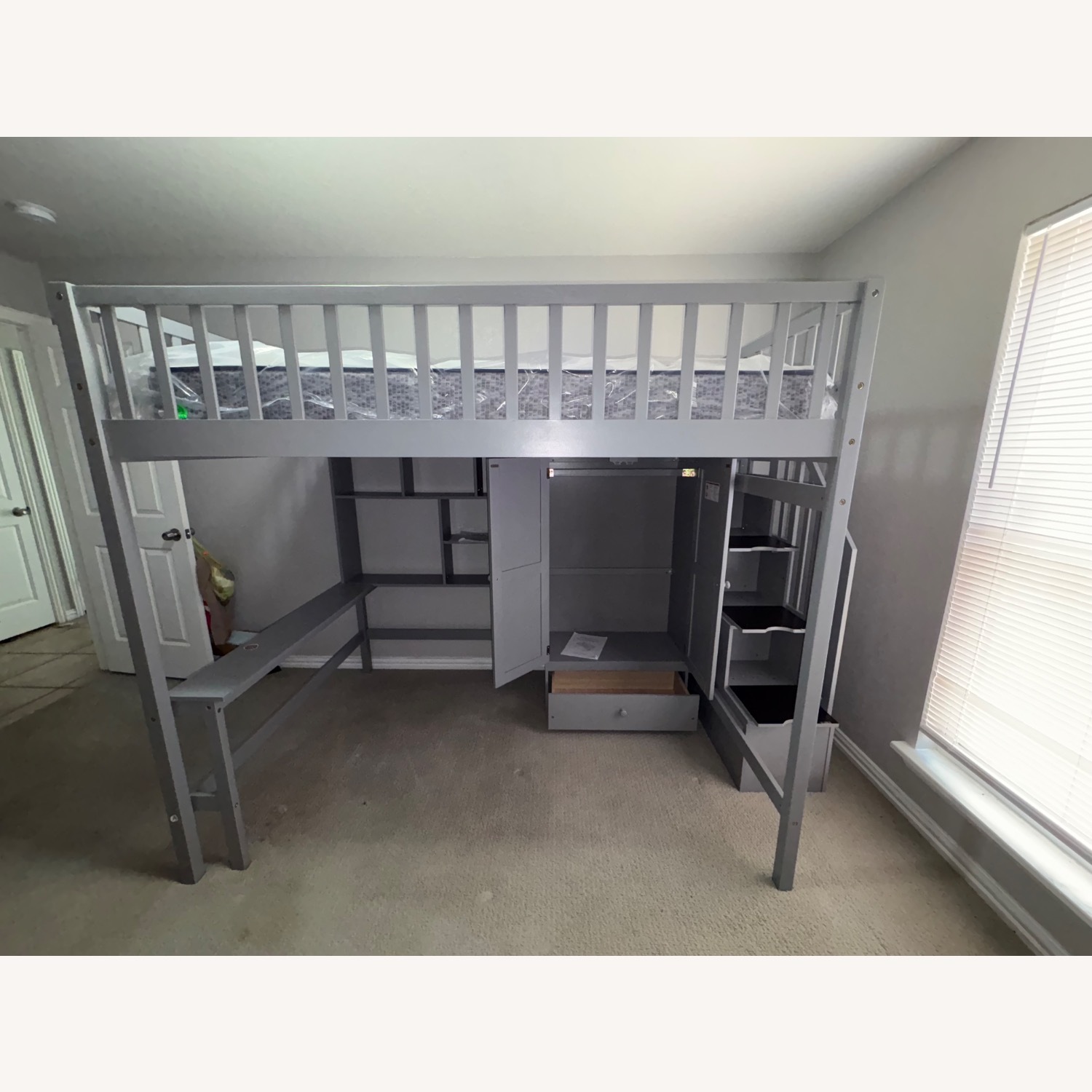 Bed Bath & Beyond Light Gray Wood Full Bunk Bed - image-1