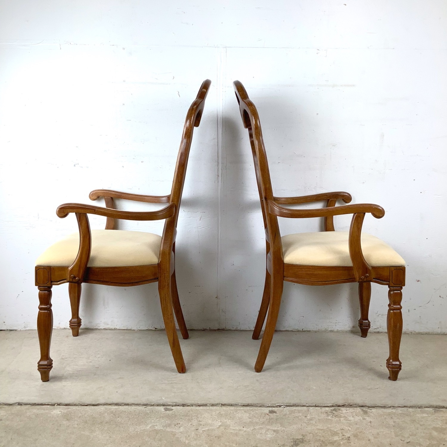Pair Vintage Provincial Cane Back Armchairs - image-4