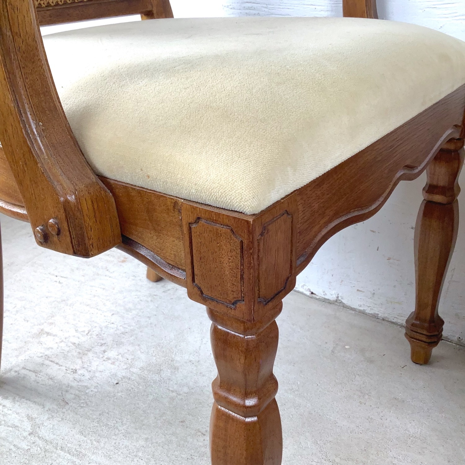 Pair Vintage Provincial Cane Back Armchairs - image-7