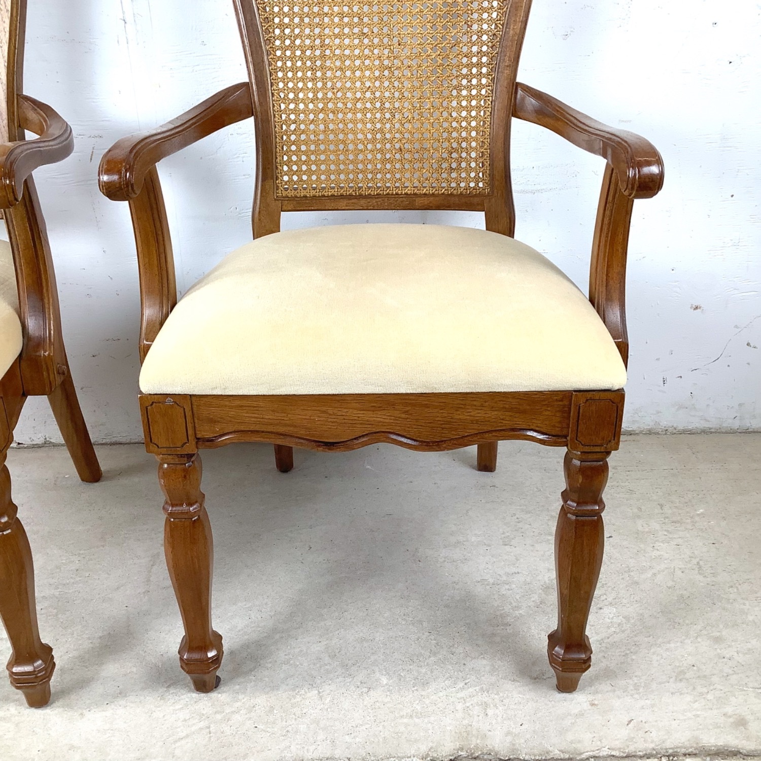 Pair Vintage Provincial Cane Back Armchairs - image-14
