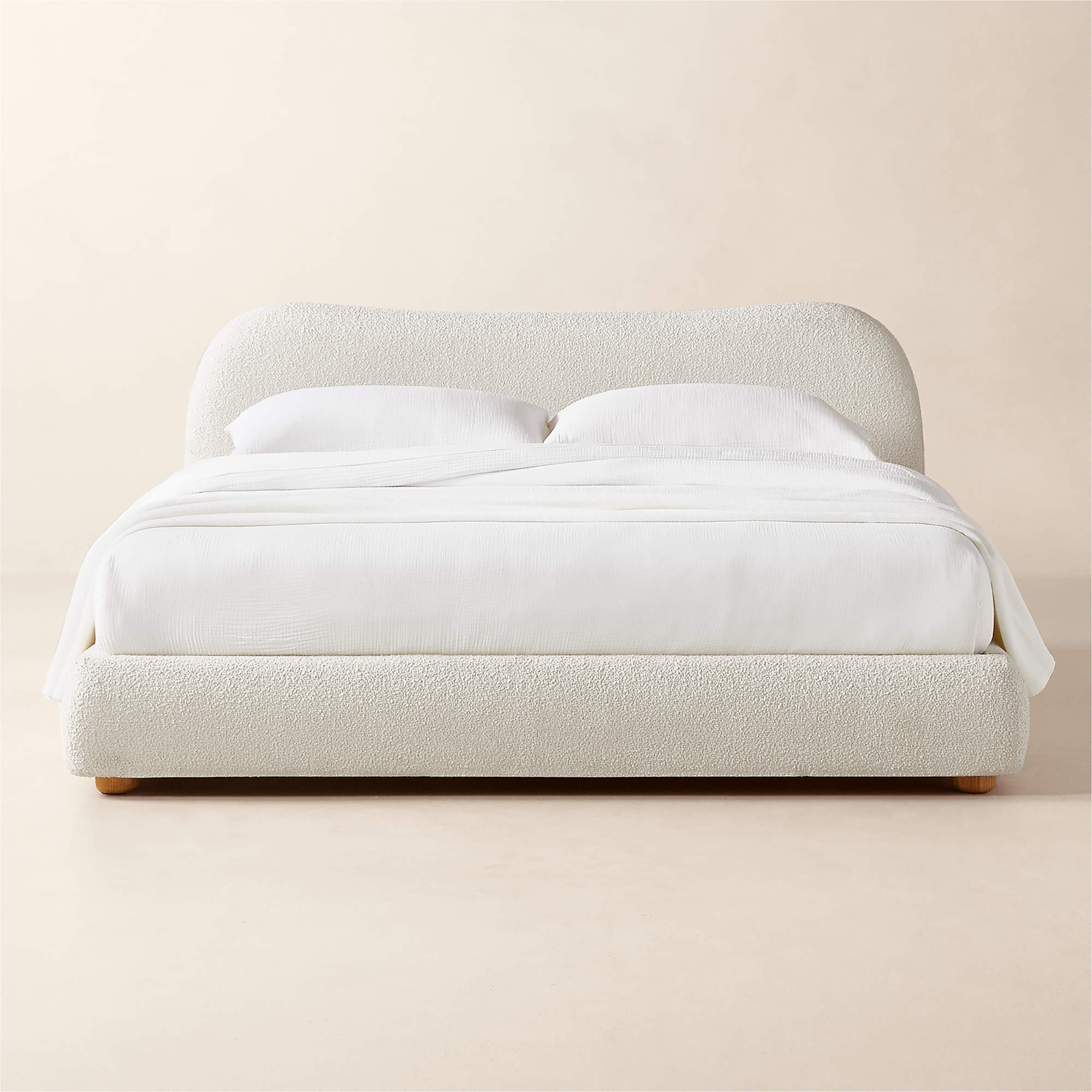 CB2 Diana White Boucle King Bed  - image-5