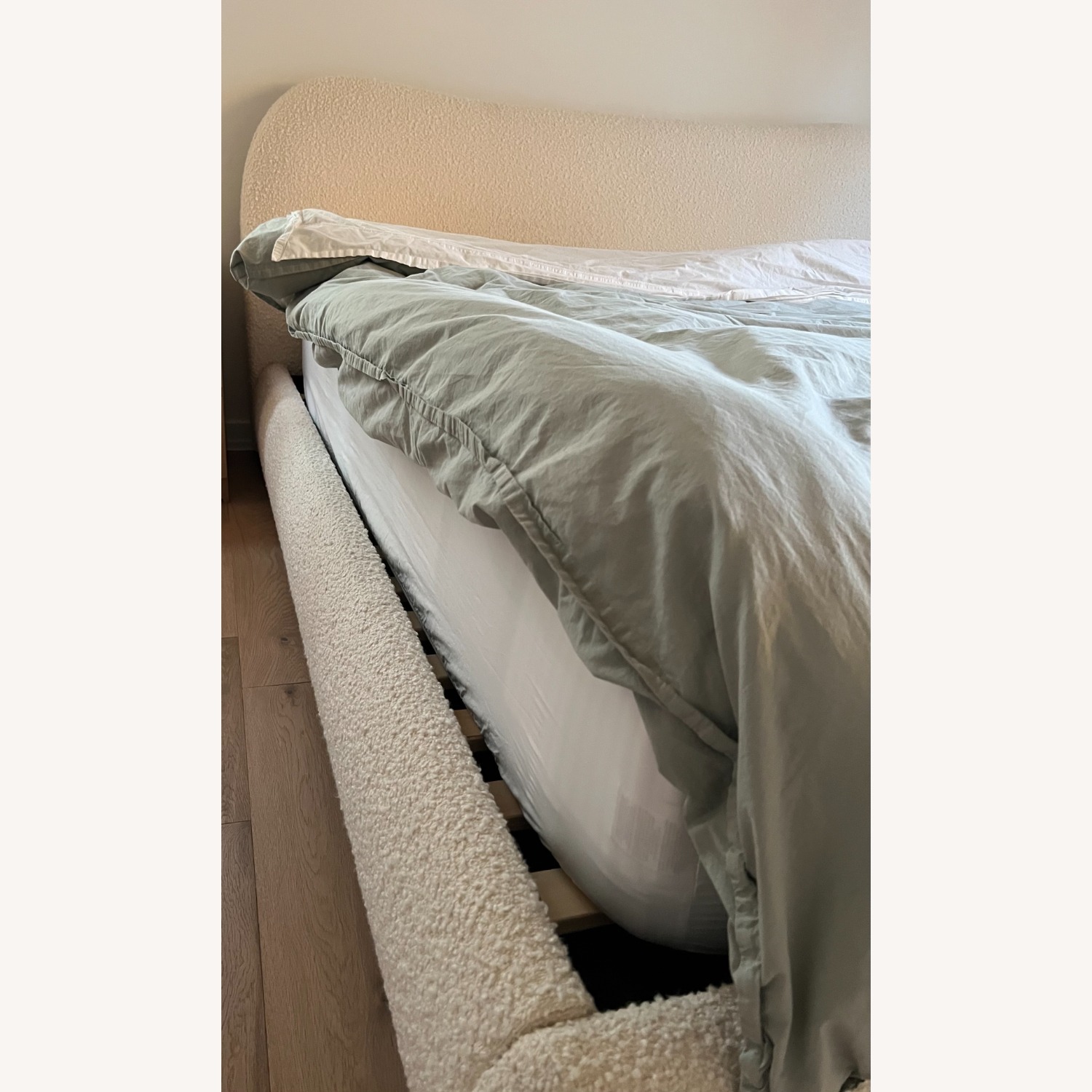 CB2 Diana White Boucle King Bed  - image-3