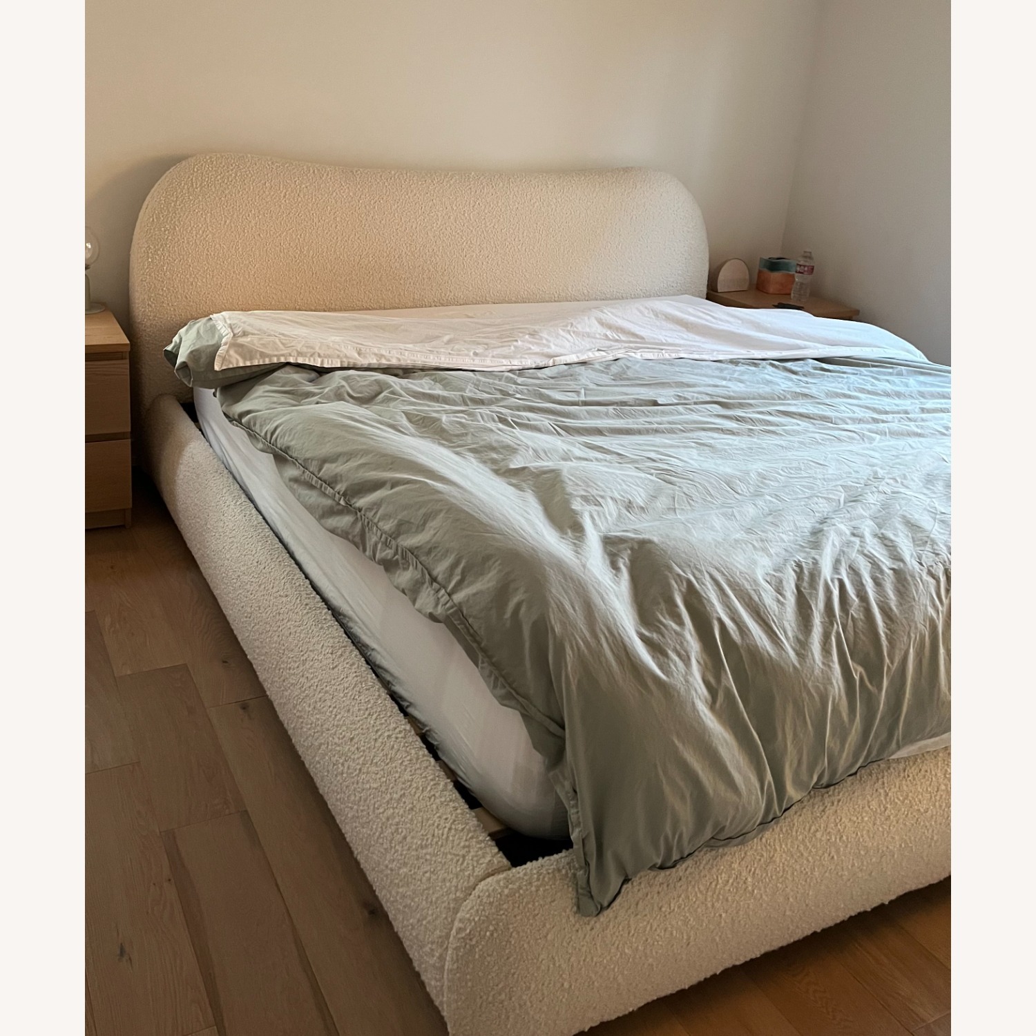 CB2 Diana White Boucle King Bed  - image-1