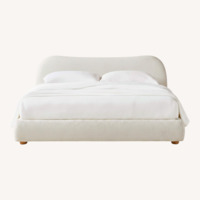 CB2 Diana White Boucle King Bed